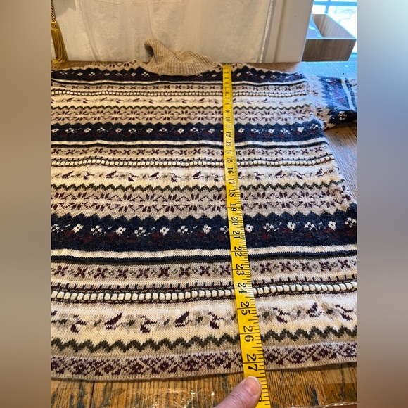 San Francisco Vintage Fair Isle Turtleneck Sweater – Beige – Size L/G - Picture 9 of 9